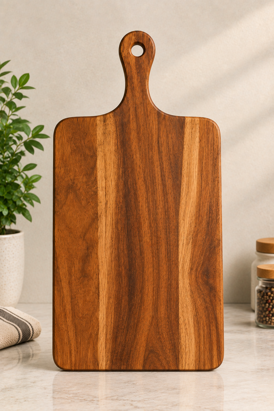 Large Acacia Wood Chopping Board with Handle