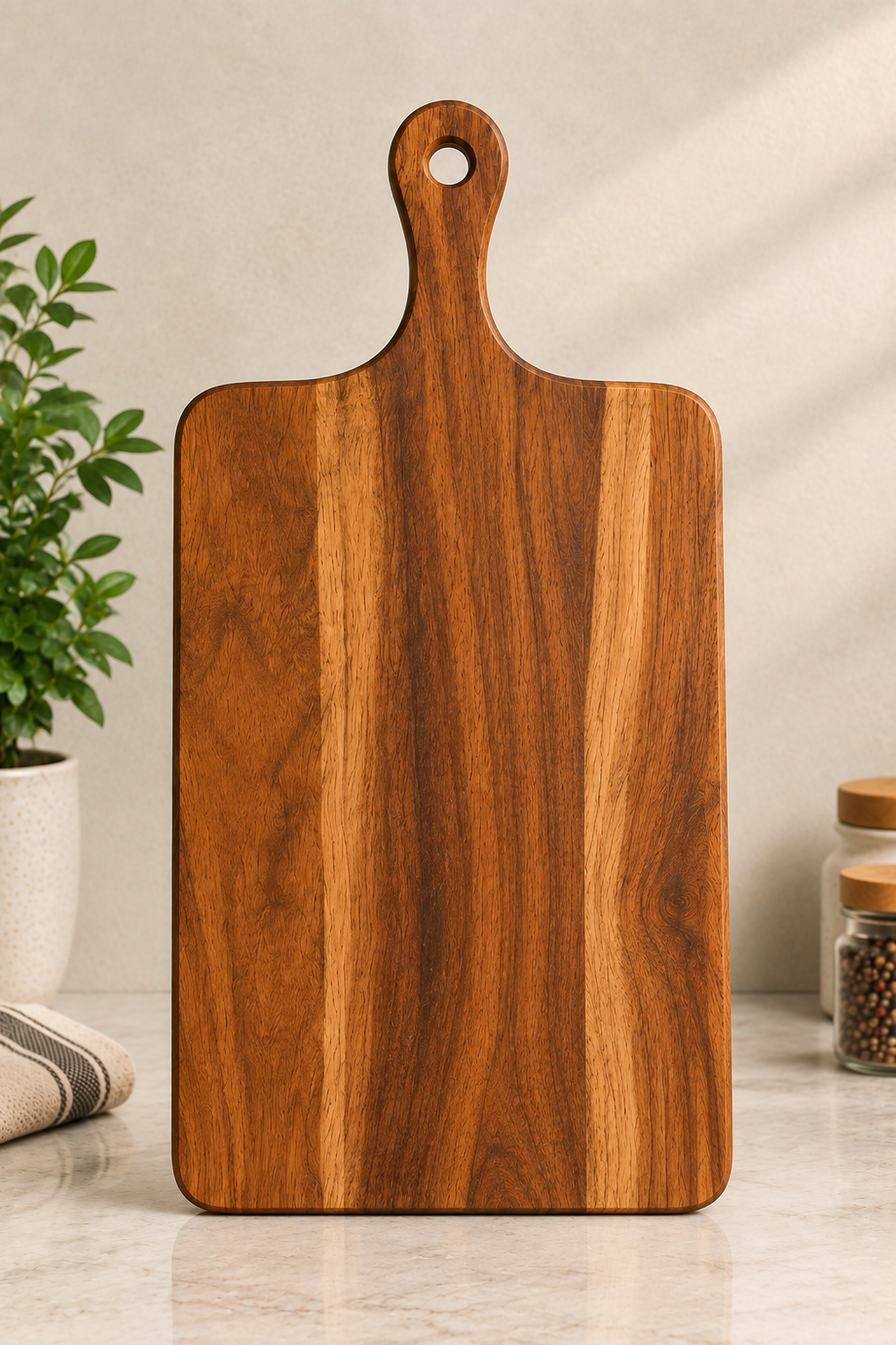 Large Acacia Wood Chopping Board with Handle