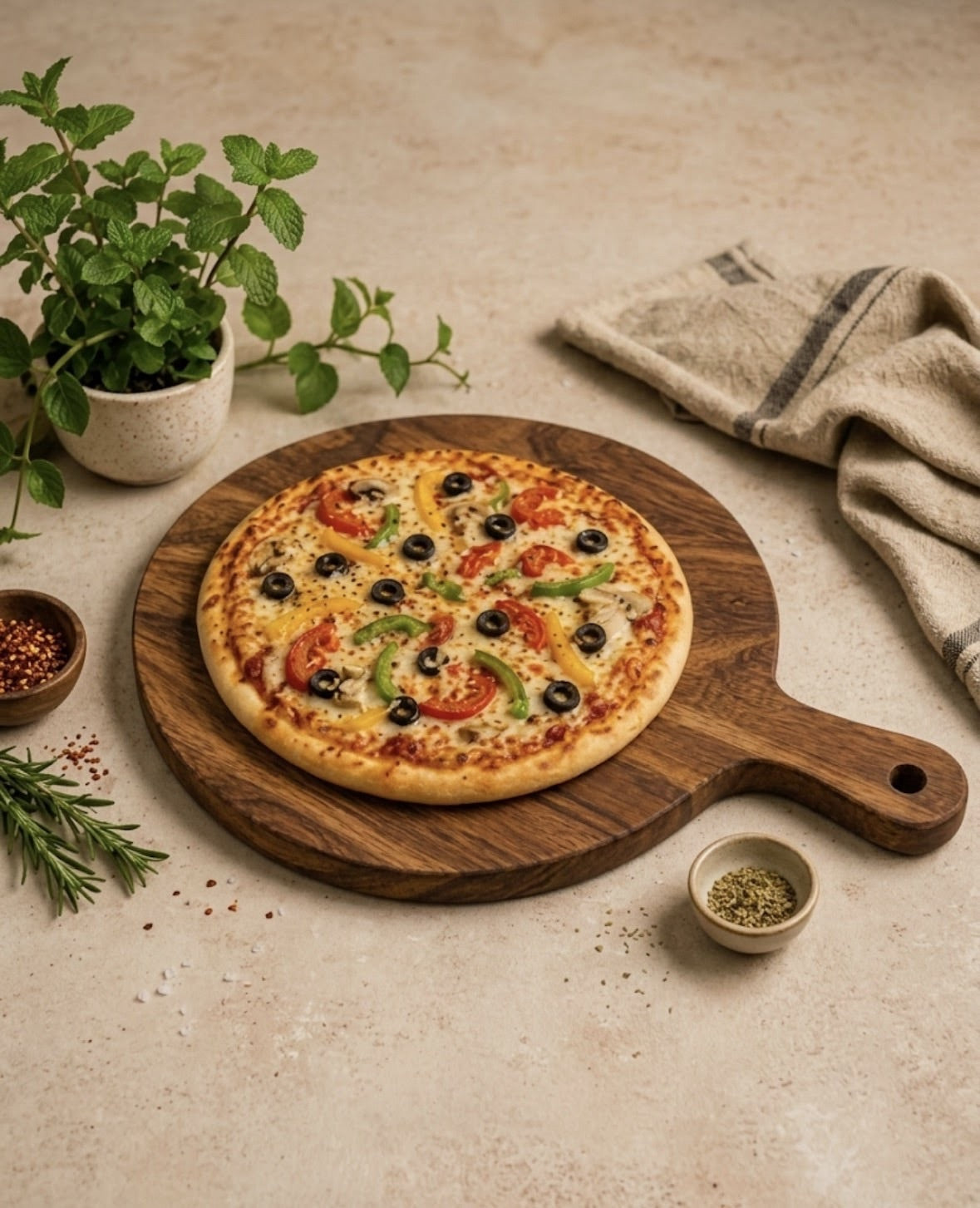 Acacia Wood Round Pizza Serving Board
